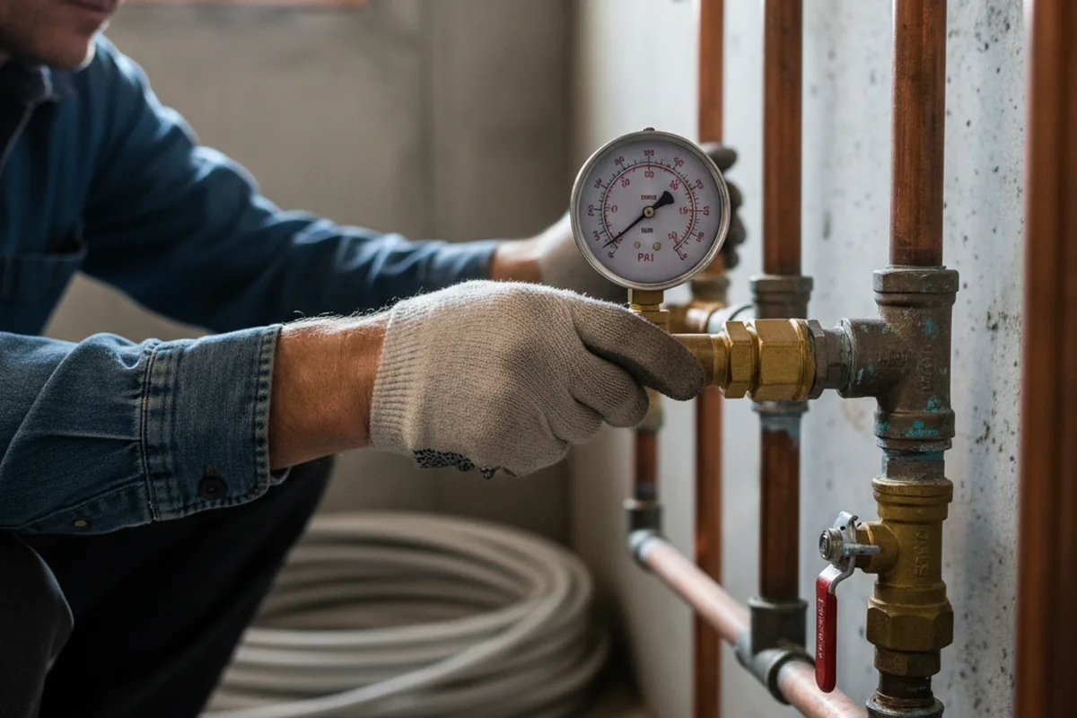 Pressure testing a repaired line during Water Line Repair in Oak Grove